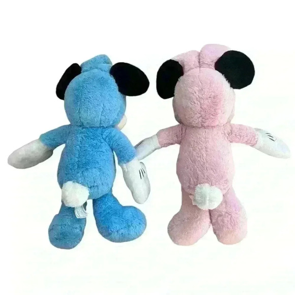 Disney Mickey Minnie Plush Easter Bunnies Blue Pink Colored Eggs on Belly 20” - Picture 2 of 3